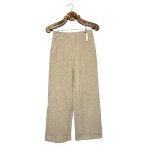 OGL MOVE Straight Wide Leg Pants Tan Beige Comfortable Fuxx Luxe Scuba Small NEW